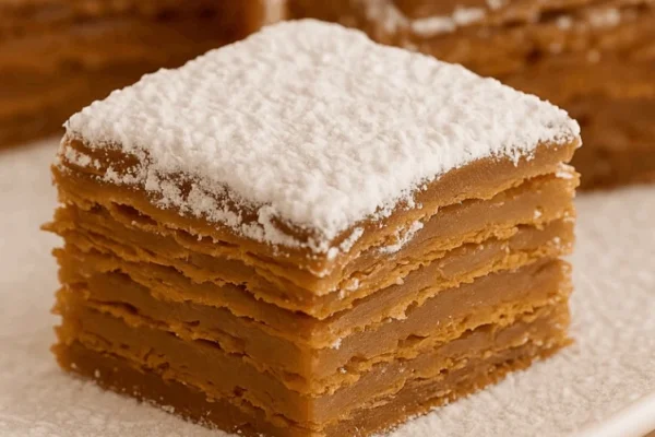 Cuadraditos hojaldrados con dulce de leche