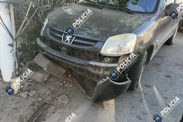 Conductor alcoholizado subió a una vereda y chocó una planta