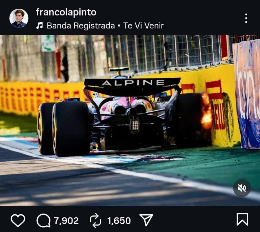 Franco Copapinto us&oacute; una canci&oacute;n de Banda Registrada para un posteo en sus redes sociales donde tiene