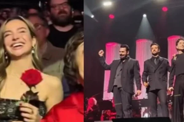 Brenda Asnicar cautivó a uno de los cantantes de Il Volo en pleno show