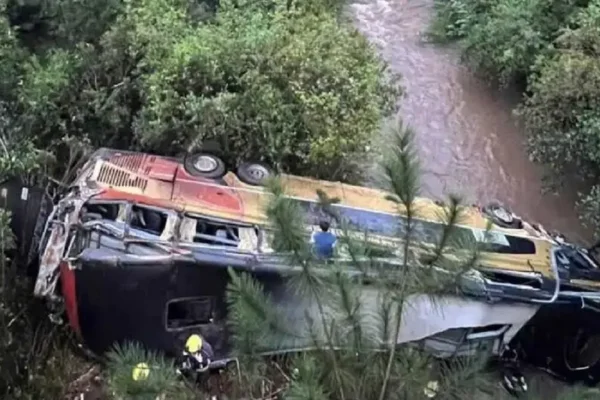 Un micro chocó contra un auto en Misiones y cayó a un arroyo: 9 muertos