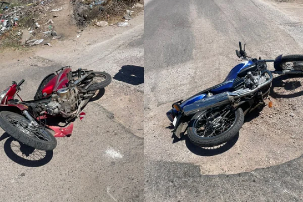Colisión entre dos motocicletas  dejó a dos personas heridas