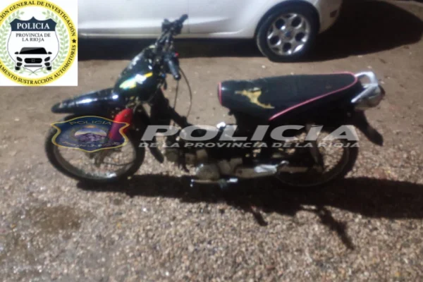 Investigaciones recuperó una motocicleta que fue denunciada como robada