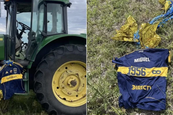 La camiseta de Russo que Boca lanzó al cielo en la Bombonera apareció en Uruguay