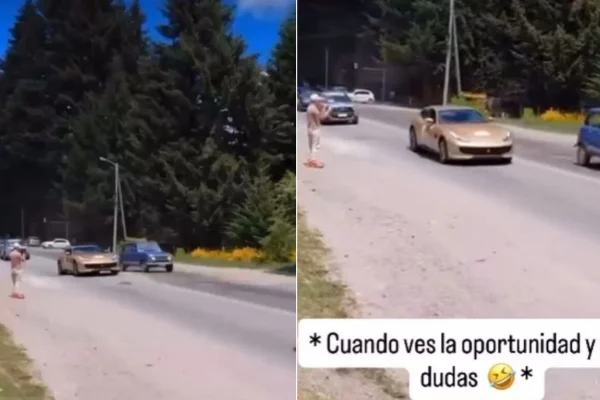 Un conductor neuquino a bordo de un Renault 4 pasó a una Ferrari en la Ruta 40 y causó furor