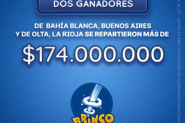 Un riojano ganó más de $24 millones en el millonario sorteo del Brinco