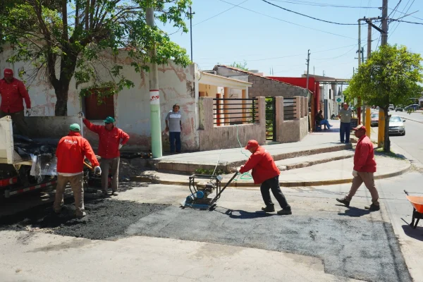 La Municipalidad realizó bacheos en el barrio San Martin