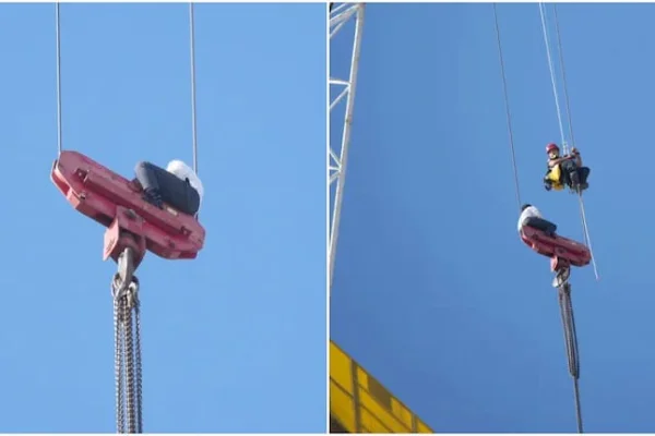 Rescate milagroso en Jerusalén: un adolescente pasó siete horas colgado de una grúa a 36 pisos de altura