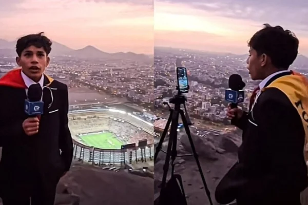 Tiene 15 años y transmitió en vivo la final de la Libertadores desde la cima de una montaña