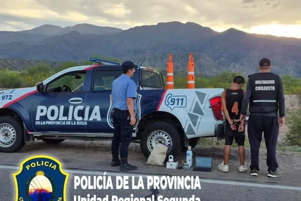 Un sujeto cometió un hecho delictivo en Chilecito y fue detenido en un puesto caminero