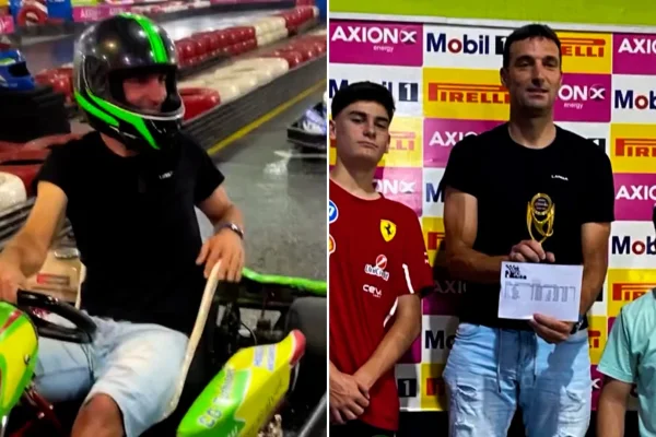 El impresionante sobrepaso de Lionel Scaloni para ganar una carrera de kartings en Rosario