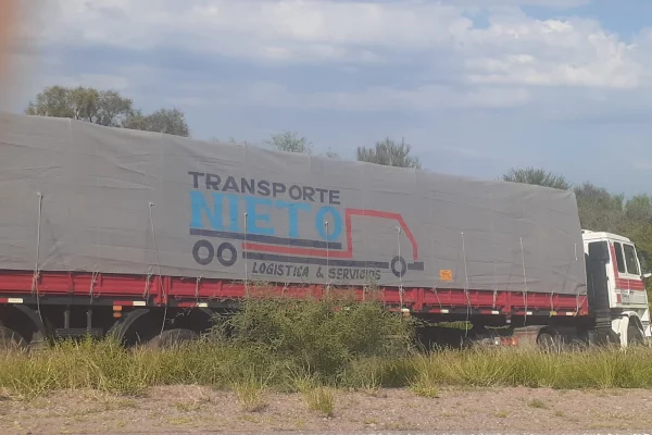 Un camión terminó fuera de la ruta tras una falla en la direccón