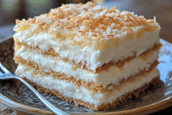 Postre de coco tipo tiramisú: una opción fresca