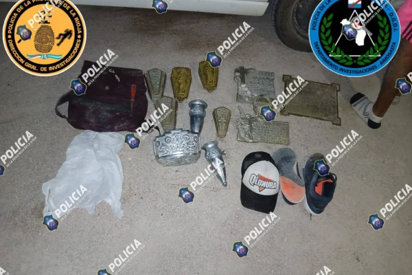 Entró a un cementerio, robó lo que tenia a su paso y quedó detenido