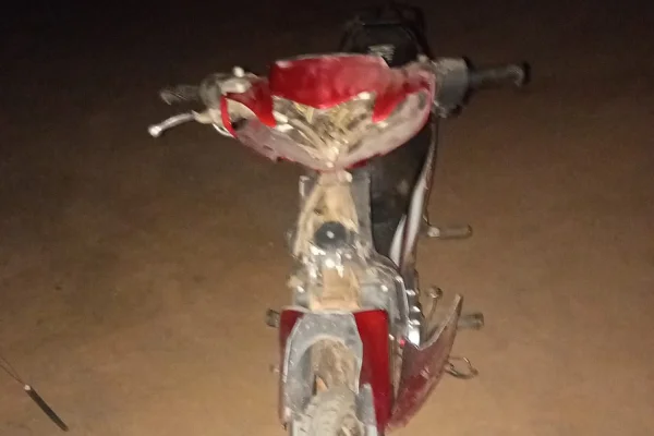 Motociclista chocó con un animal y sufrió heridas leves