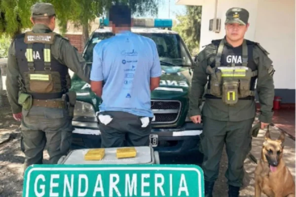 Viajaba a Mendoza con más de un kilo de cocaina y fue detenido en Ruta Nacional 38