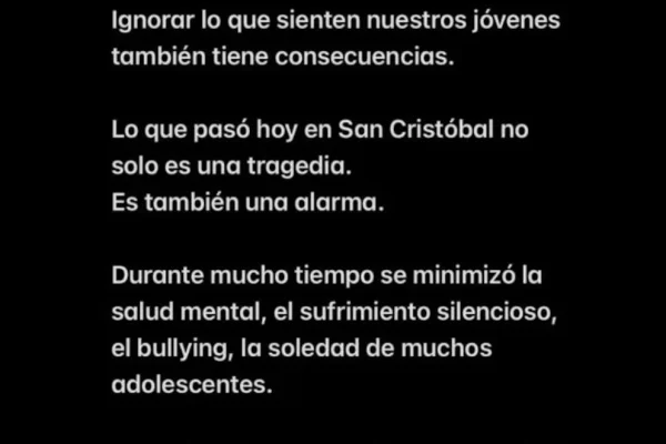 “La salud mental no es un tema menor”: el mensaje de una familiar de la víctima del ataque en la escuela de San Cristóbal