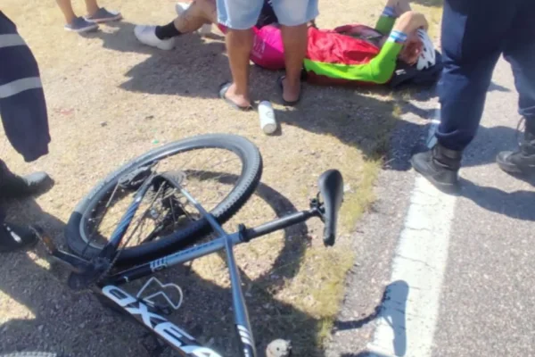 Ciclista sufrió una caída por Ruta 75 y sufrió heridas leves