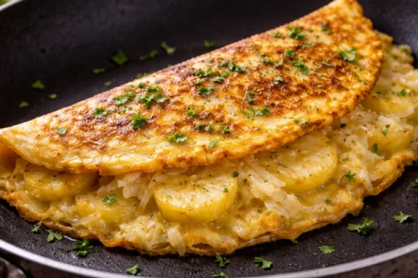 La receta fácil del día: omelette de papa y queso súper cremoso listo en 15 minutos