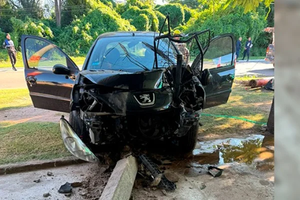 Un auto derribó un poste de media tensión y provocó un corte de energía