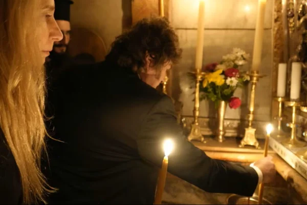 Javier Milei recordó al Papa Francisco en el Santo Sepulcro
