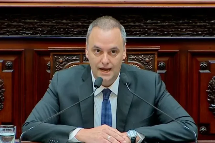 Adorni en su informe en la Cámara de Diputados