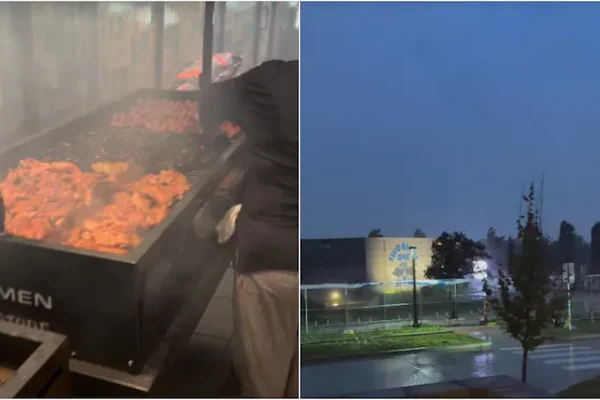 “Contra viento y marea”: Dibu Martínez mostró el asado de la Selección en plena tormenta en Kansas