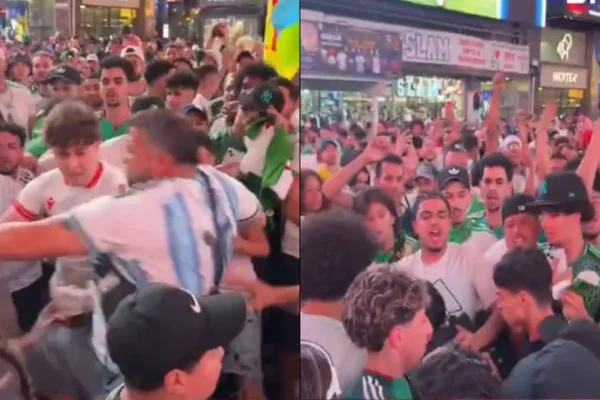 Insólito: hinchas argentinos y argelinos se agarraron a piñas en el centro de Nueva York