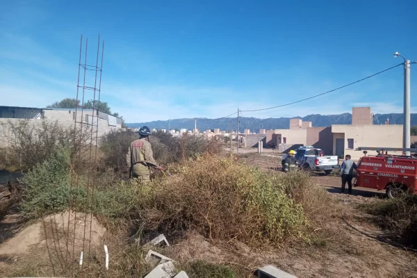 Un principio de incendio en un terreno baldío movilizó a la policía y a los Bomberos Voluntarios.