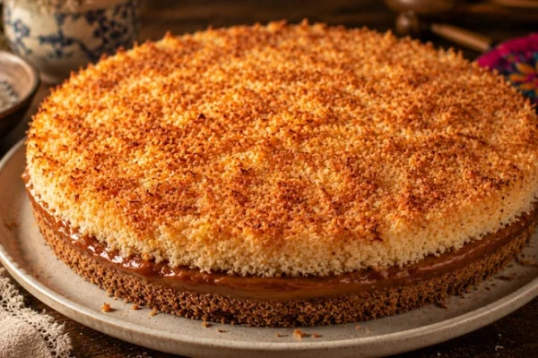 Postre de coco y dulce de leche