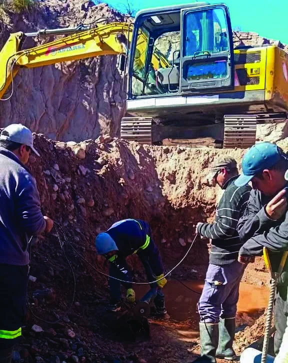 Avanza la construcción de la segunda galería filtrante de agua en Famatina