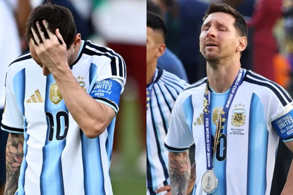 El llanto de Messi tras recibir la medalla del segundo puesto del Mundial en la ceremonia de premiación