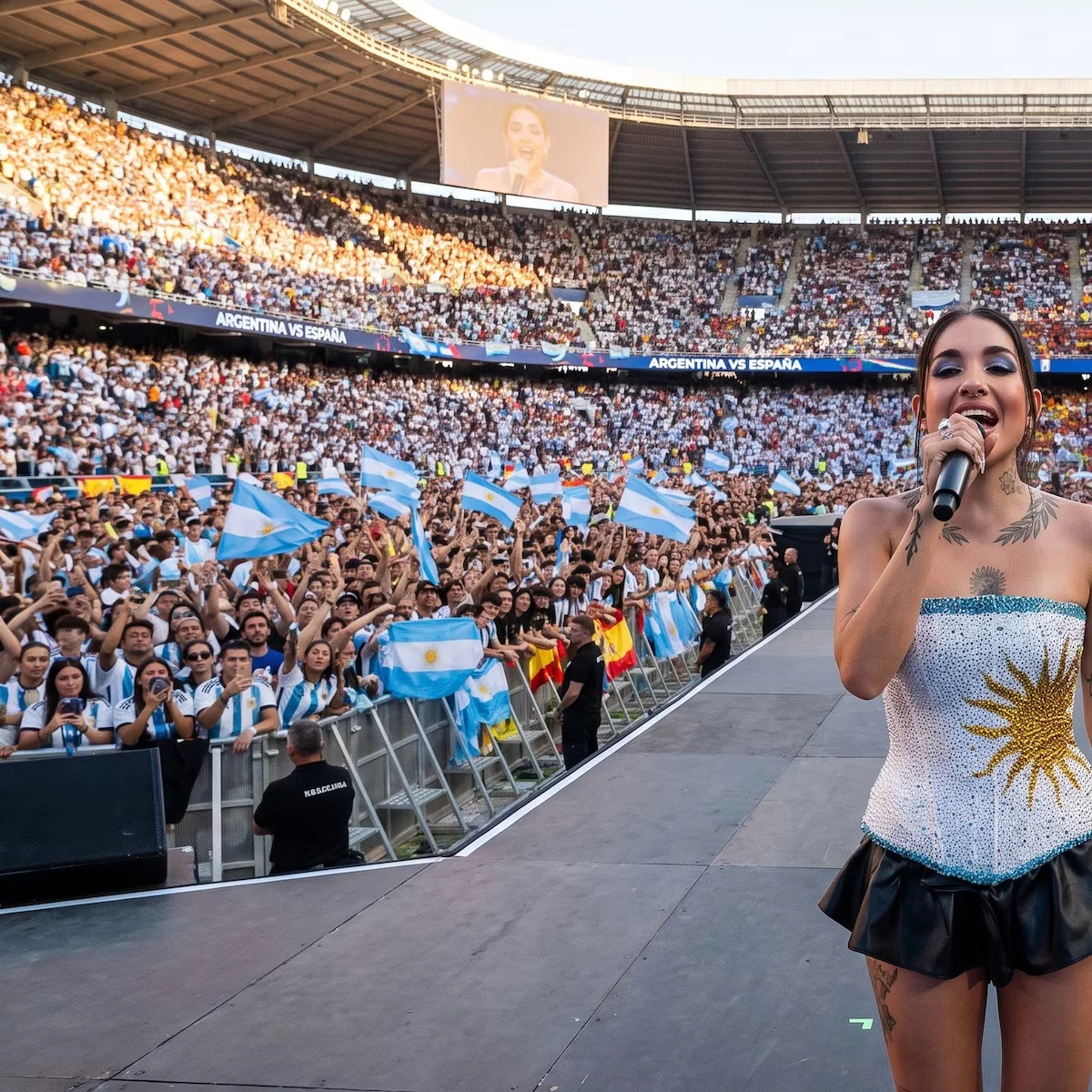 María Becerra llegó al estadio de la final del Mundial 2026 para cantar el Himno: “Esto es lo más lindo de mi carrera”