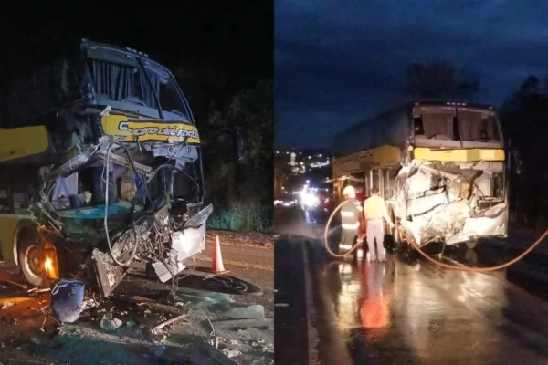 Brutal choque entre un micro y un camión en Misiones: más de 40 heridos