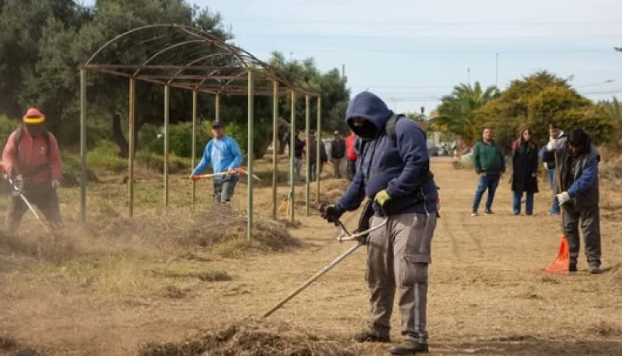 En receso invernal. Trabajaron en distintos sectores de la Ciudad Universitaria para mejorar la infraestructura y poner a punto los espacios.