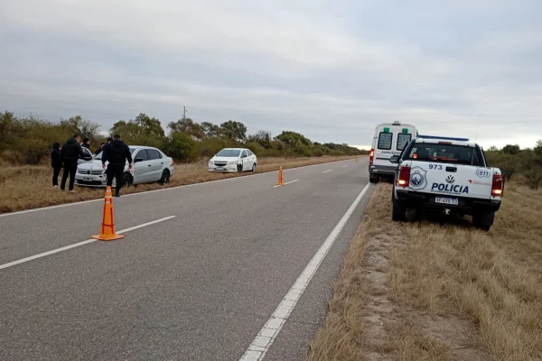 Un automóvil impactó contra un animal caprino  y  tres personas resultaron ilesas